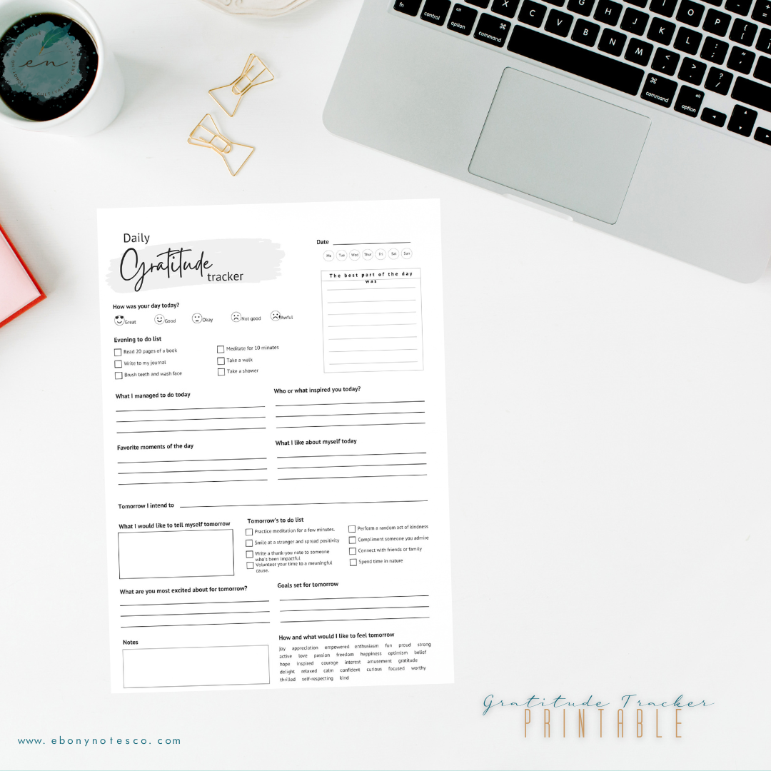Gratitude Tracker Printable | Nurturing Appreciation and Contentment