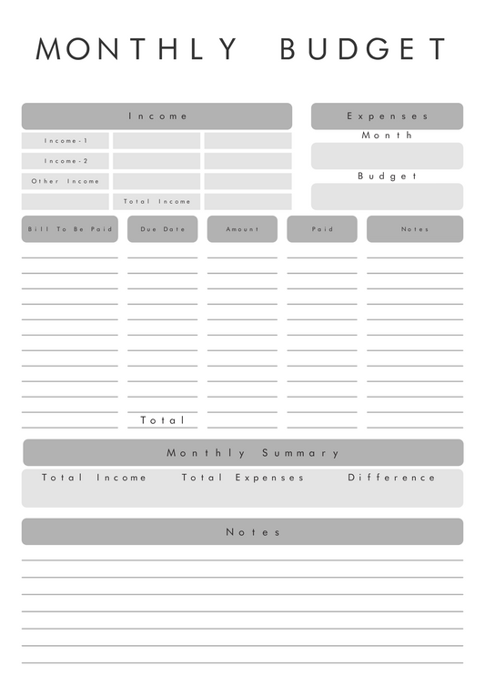 Monthly Budget and Savings Planner Printable