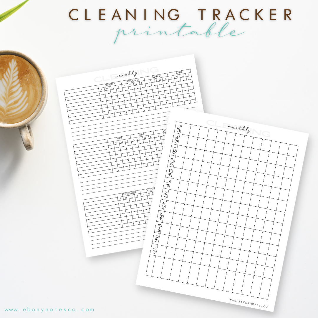 Weekly and Monthly Cleaning Tracker Printable