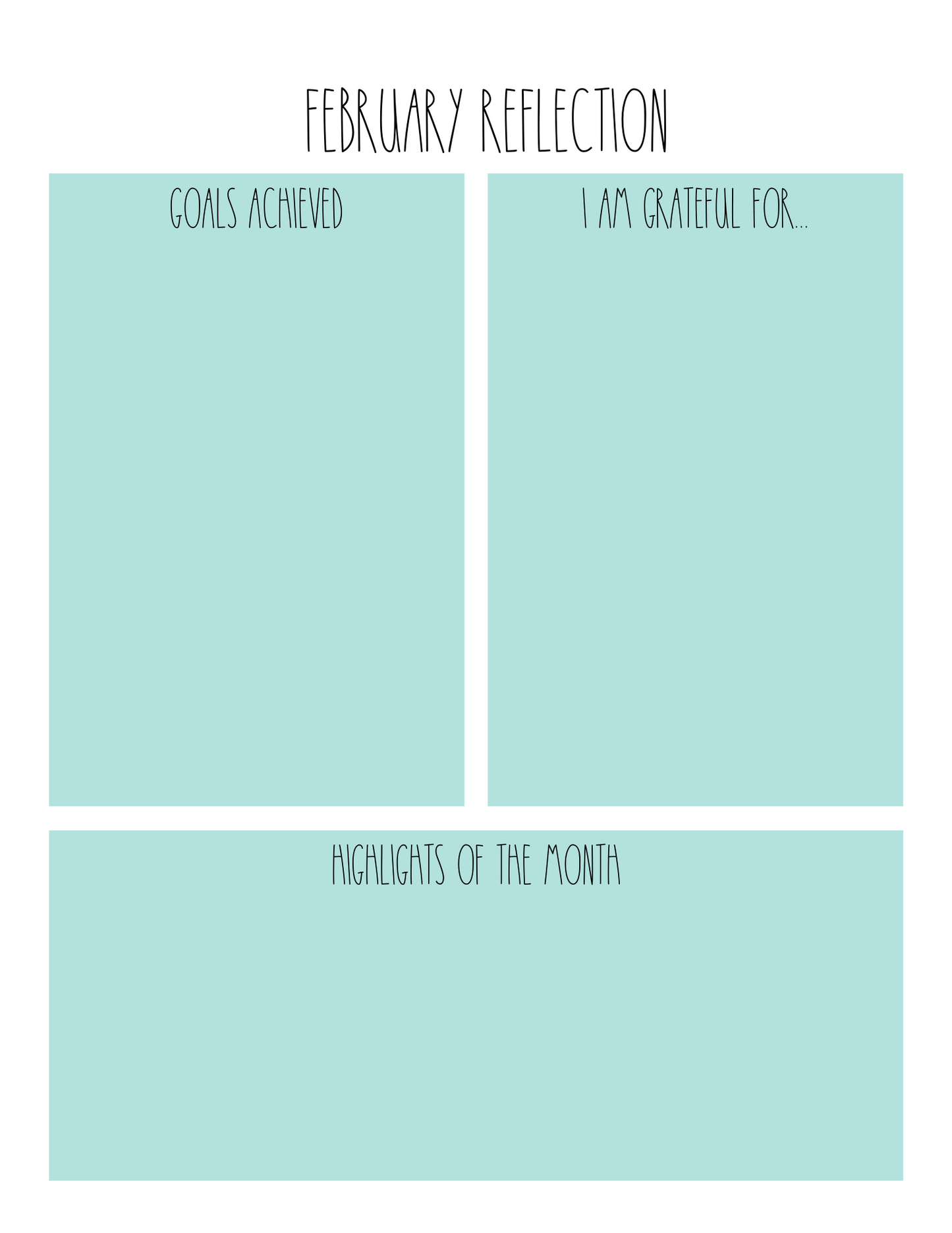 Farmhouse Monthly Reflection Printable