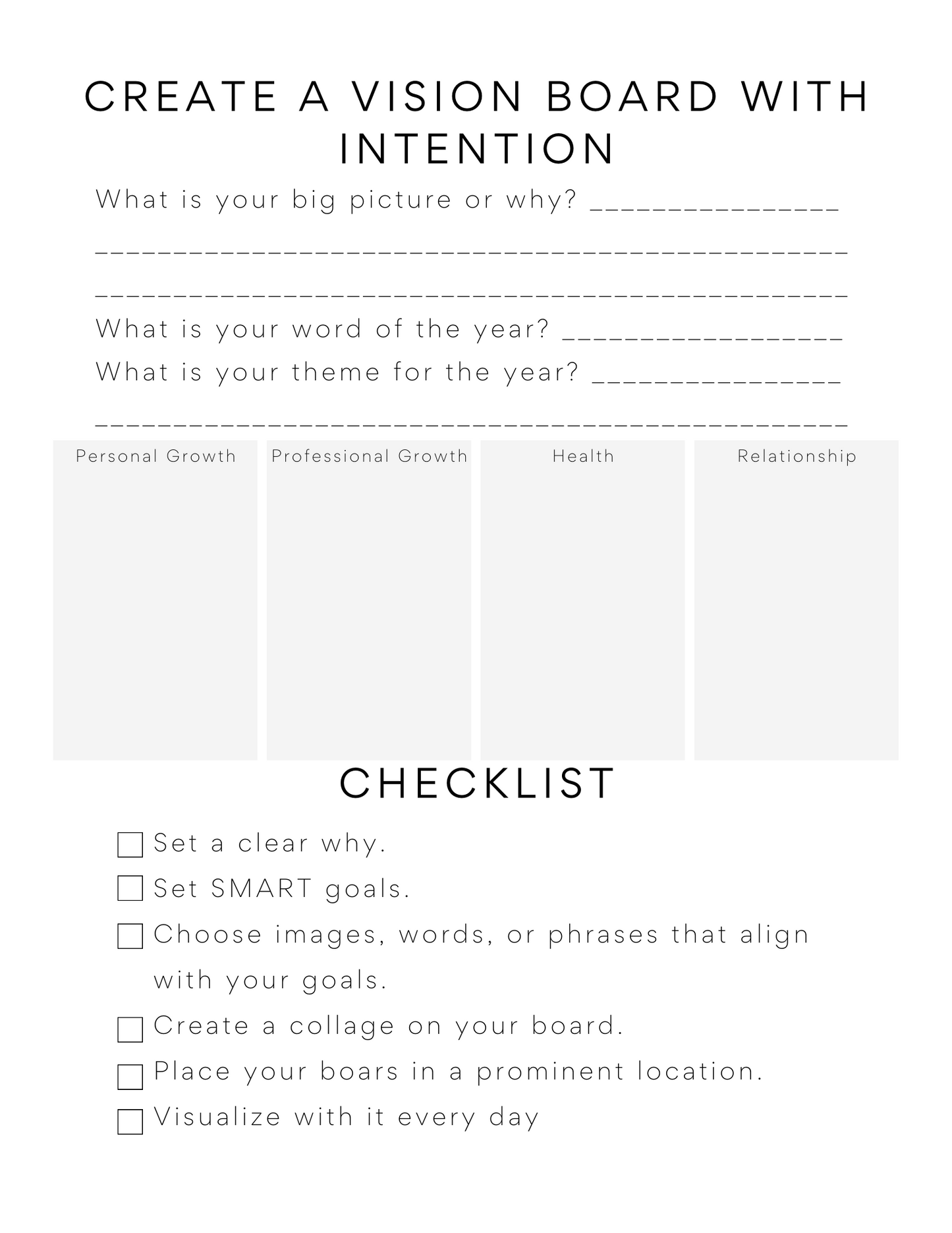 Vision Board Planning Guide