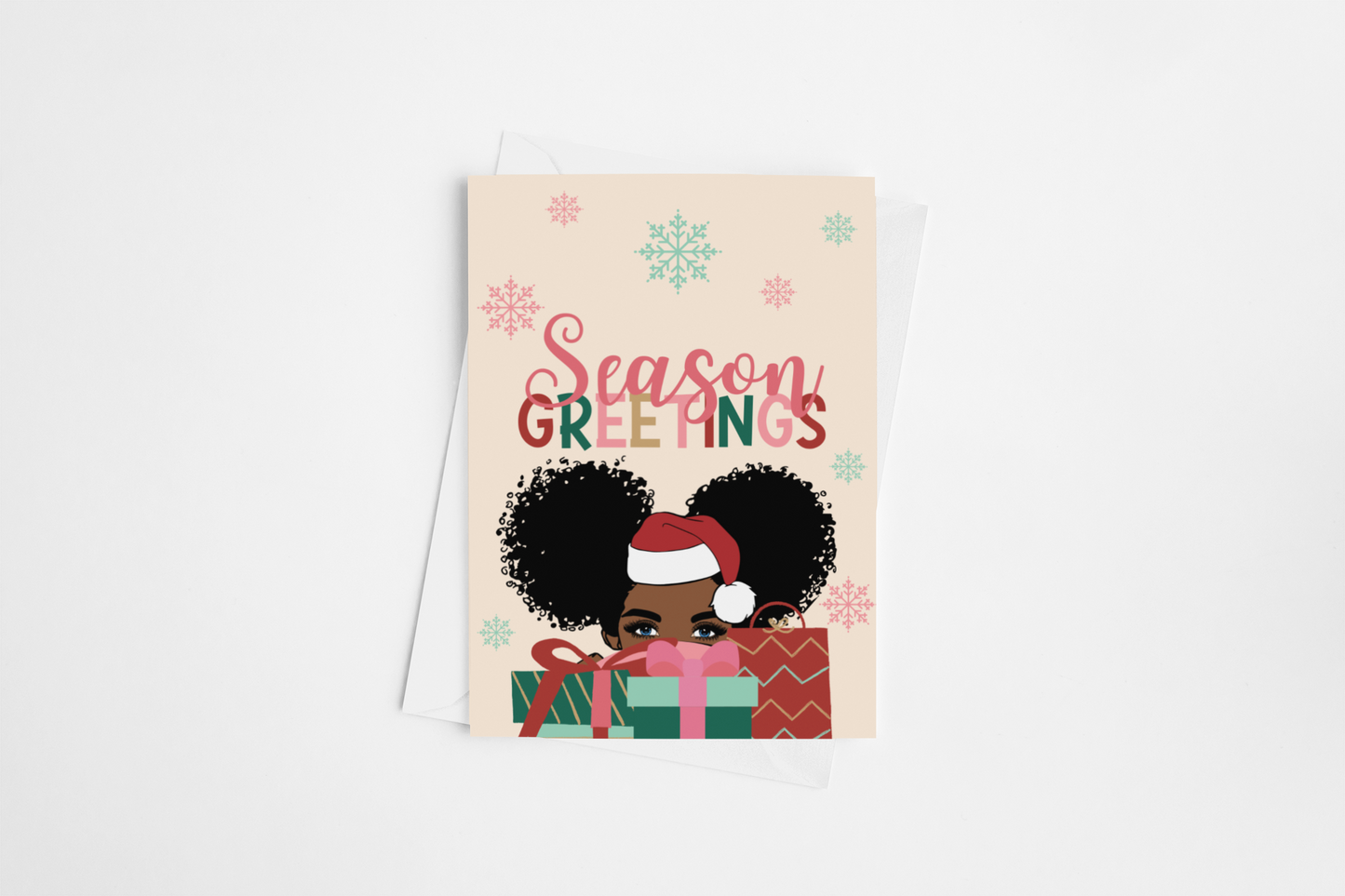 Peeking Seasons Greetings Greeting Card