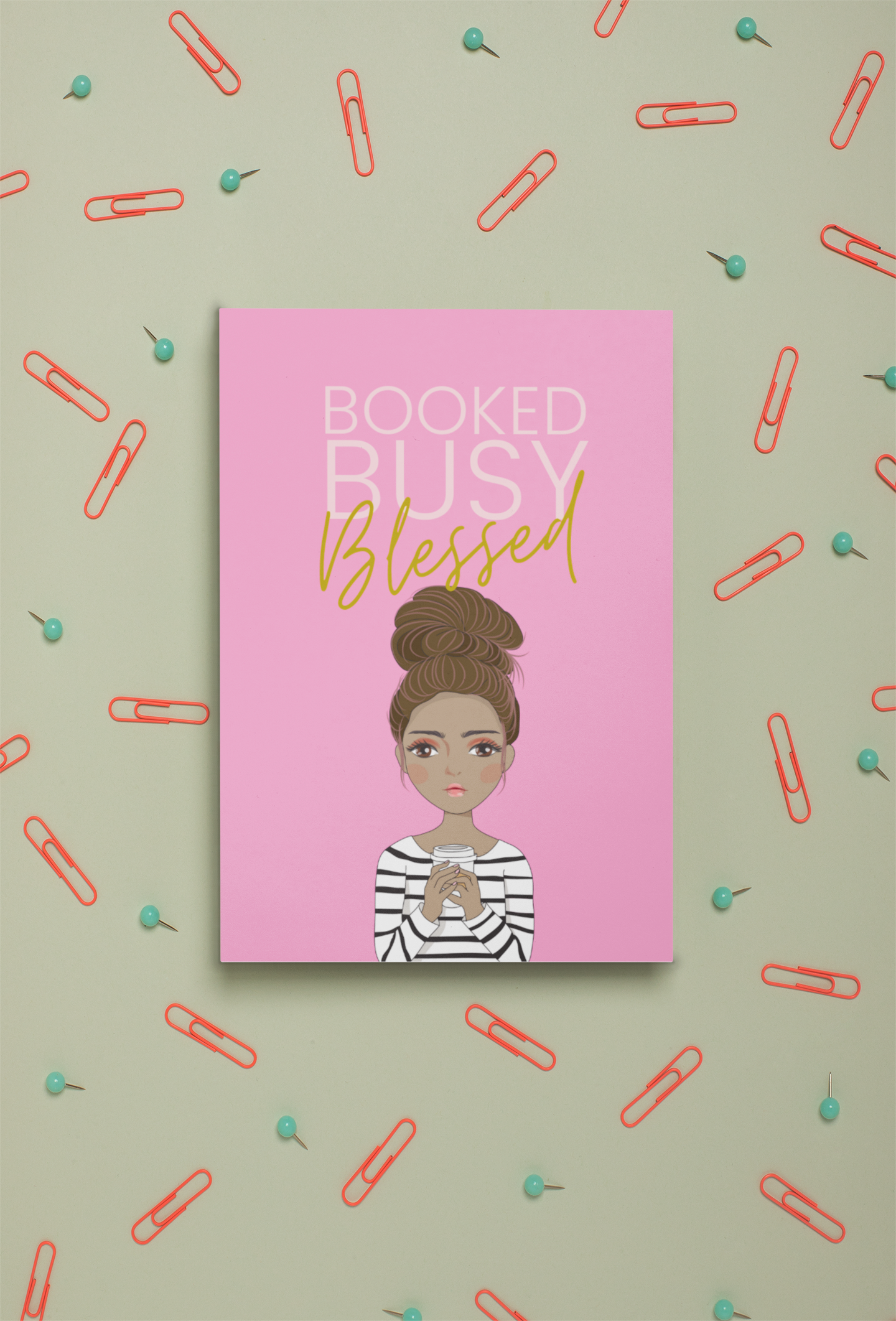 Booked Busy Blessed Bun Girl Lined Journal