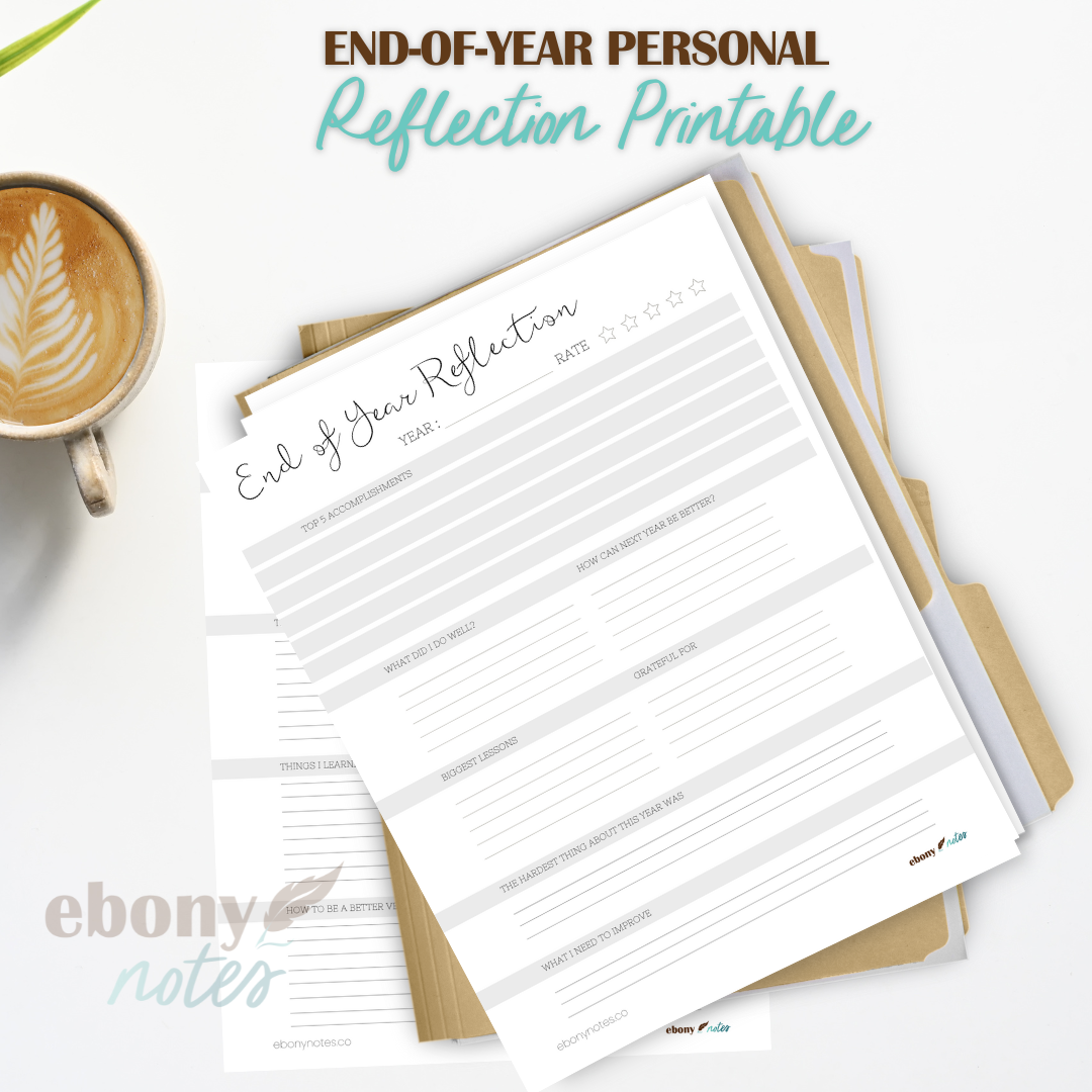 End of Year Personal Reflection Printable | A Holistic Journey to Embrace Growth and Renewal