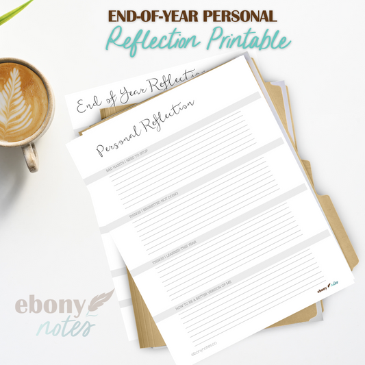 End of Year Personal Reflection Printable | A Holistic Journey to Embrace Growth and Renewal