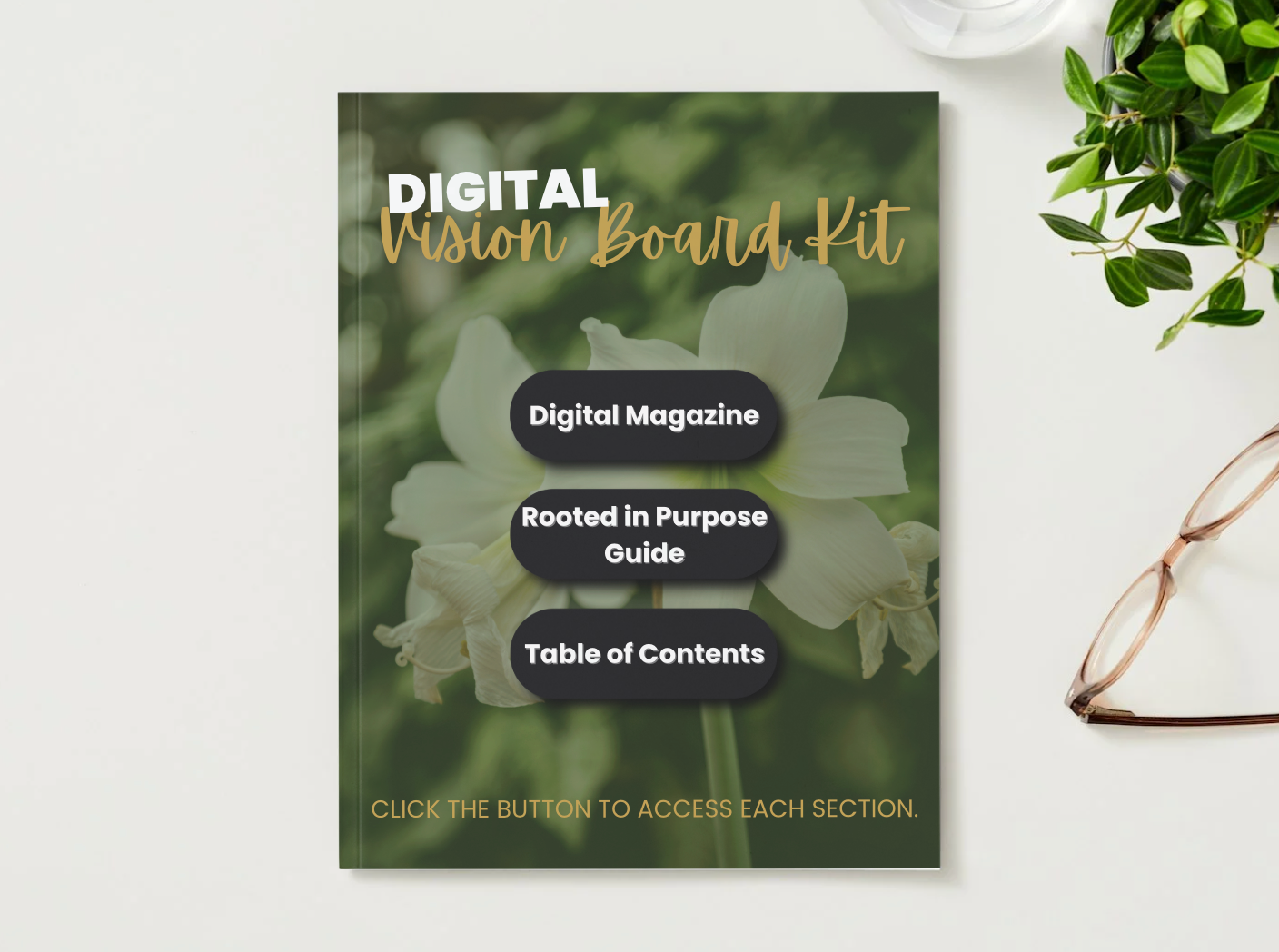 2026 Digital Vision Board Kit | Ground Your Goals. Grow Your Vision.