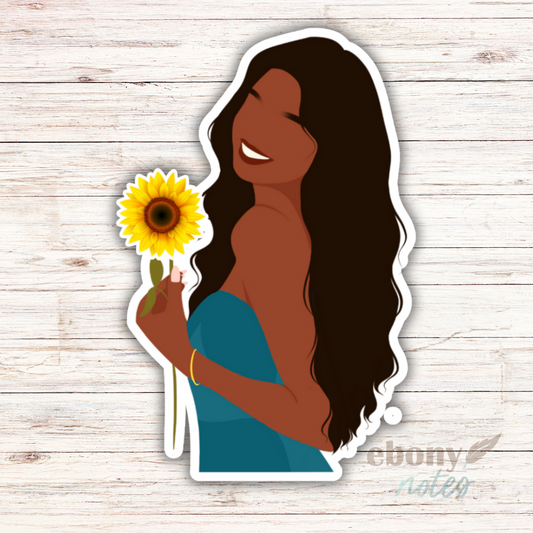 Sunflower Girl Sticker | Radiate Joy and Positivity