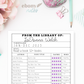 Vintage Library Card Book Review Tracker Printable | Track Your Literary Journey