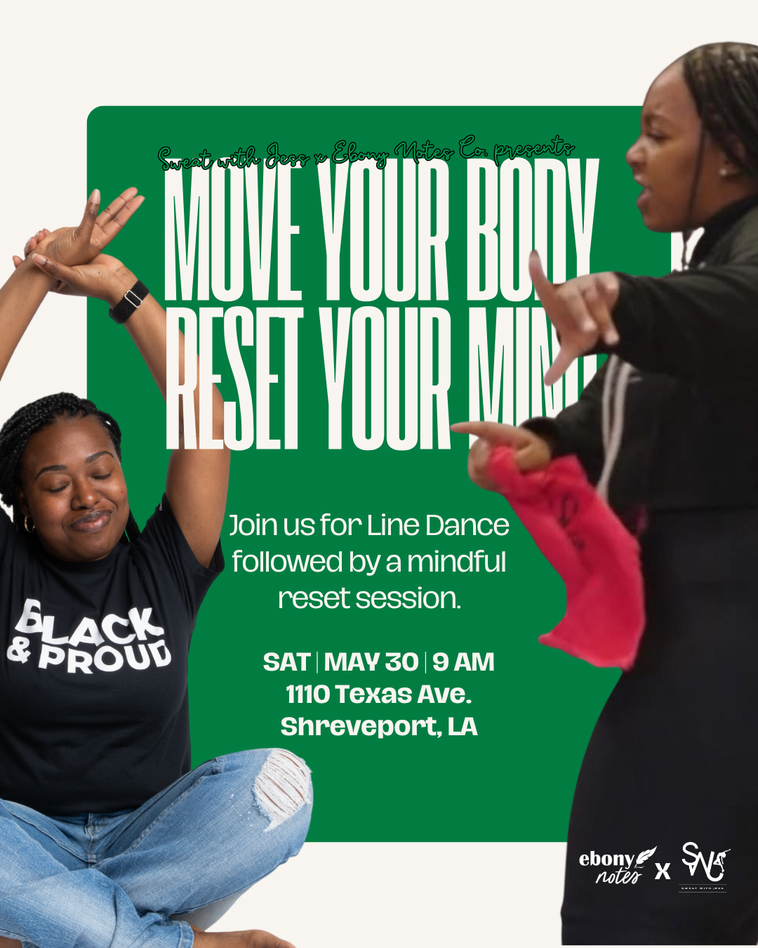 Mind + Movement Calendar Wellness Guide | Ebony Notes Co. + Sweat with Jess Collaboration