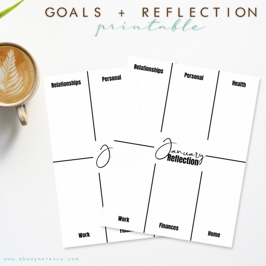 Goals + Reflection Printable