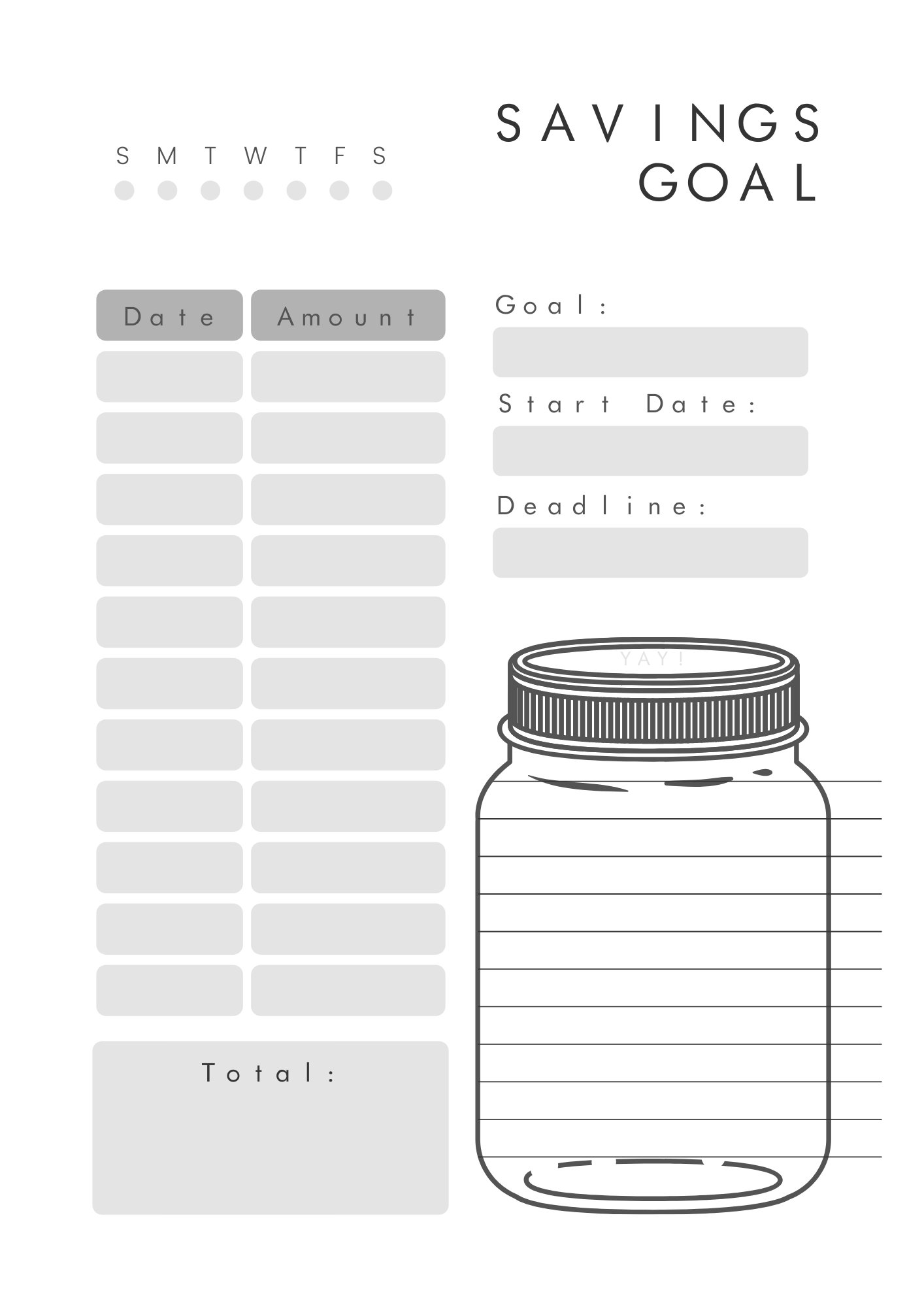 Monthly Budget and Savings Planner Printable