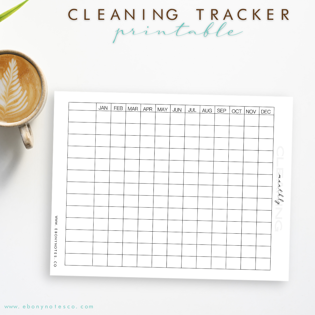 Weekly and Monthly Cleaning Tracker Printable