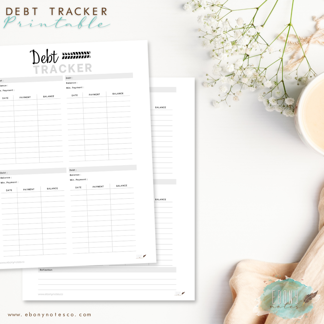 Debt Tracking Paper Digital Debt Tracker – Ebony Notes Company