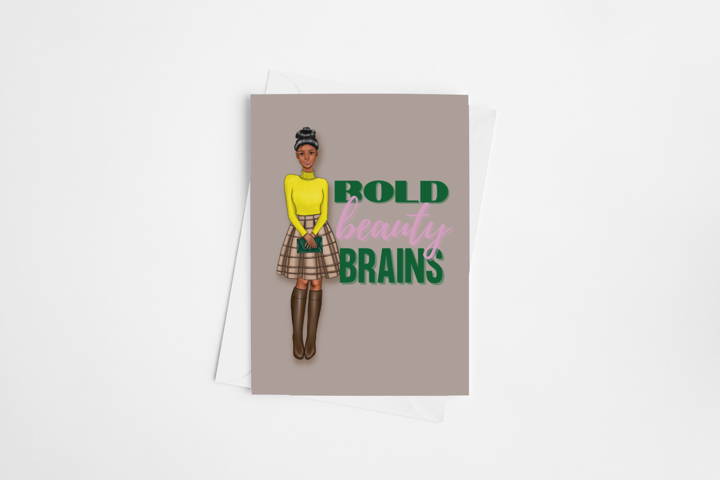 Bold Beauty Brains Greeting Card