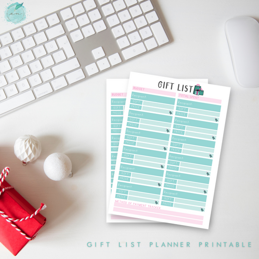 Gift List Planner Printable