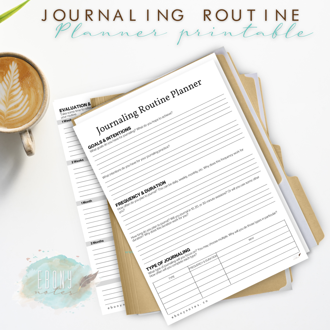 Journaling Routine Printable – Ebony Notes Company