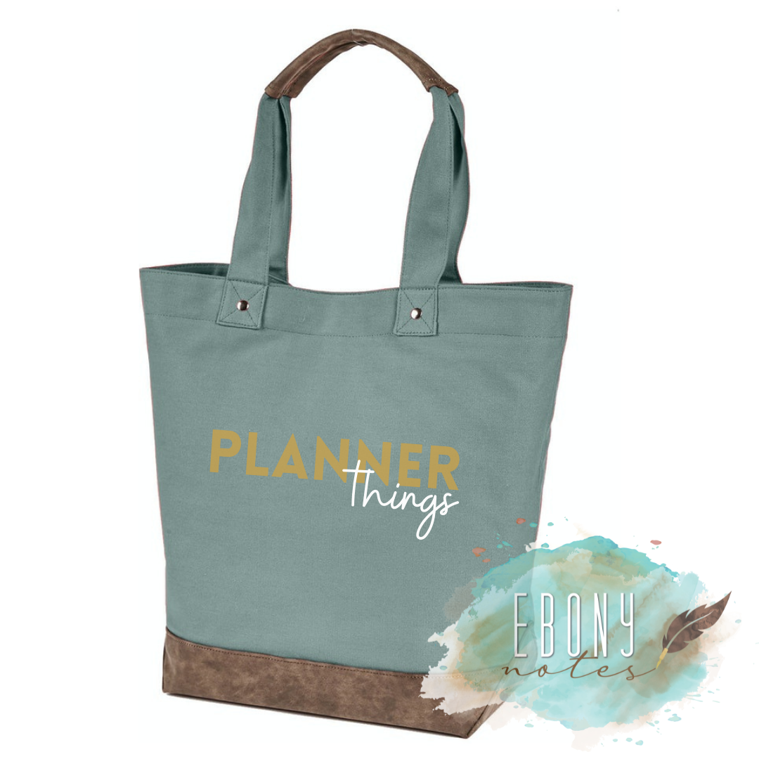 Planner Things Canvas Tote