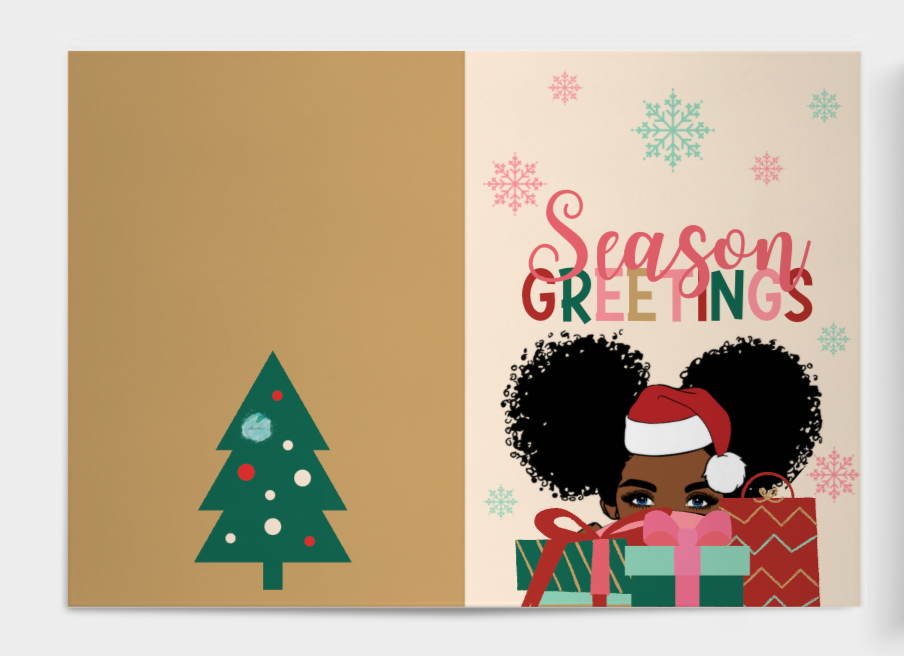 Peeking Seasons Greetings Greeting Card