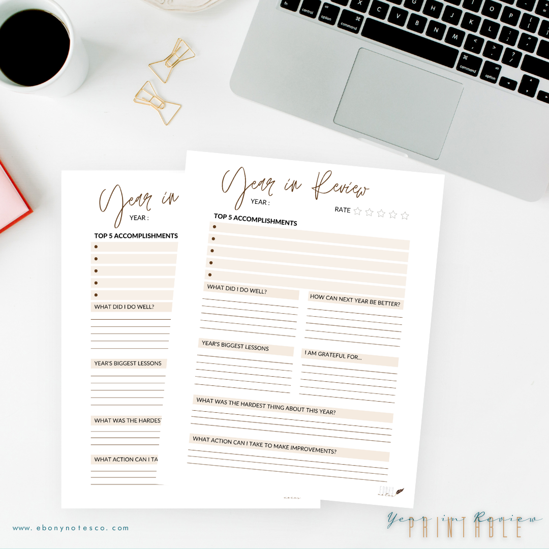 Year in Review Reflection Printable