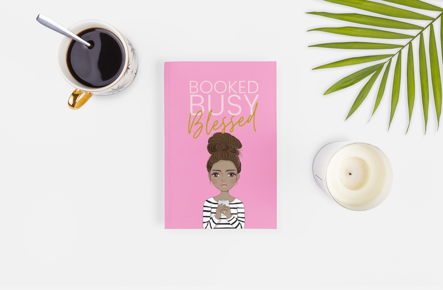 Booked Busy Blessed Bun Girl Lined Journal