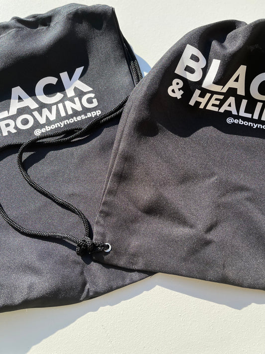 Black & Drawstring Backpack